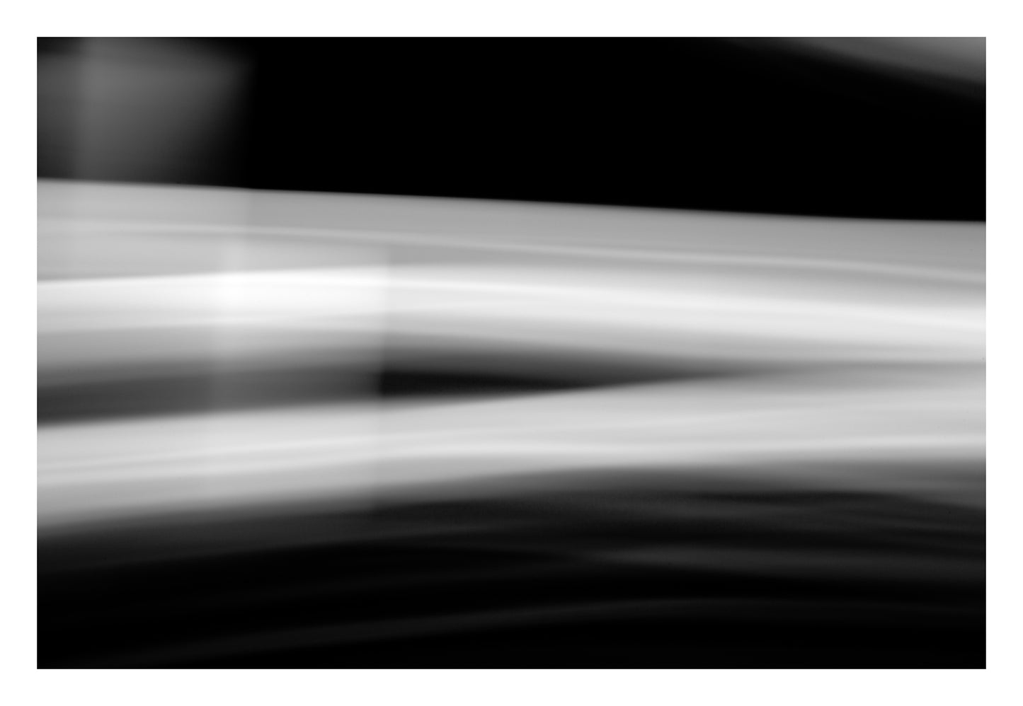 Dancing into the Light 7903v3 - 104x74cm, monochrome light-drawn composition illustrating fluid form, limited edition fine art print by Raymond Mather, ART1.