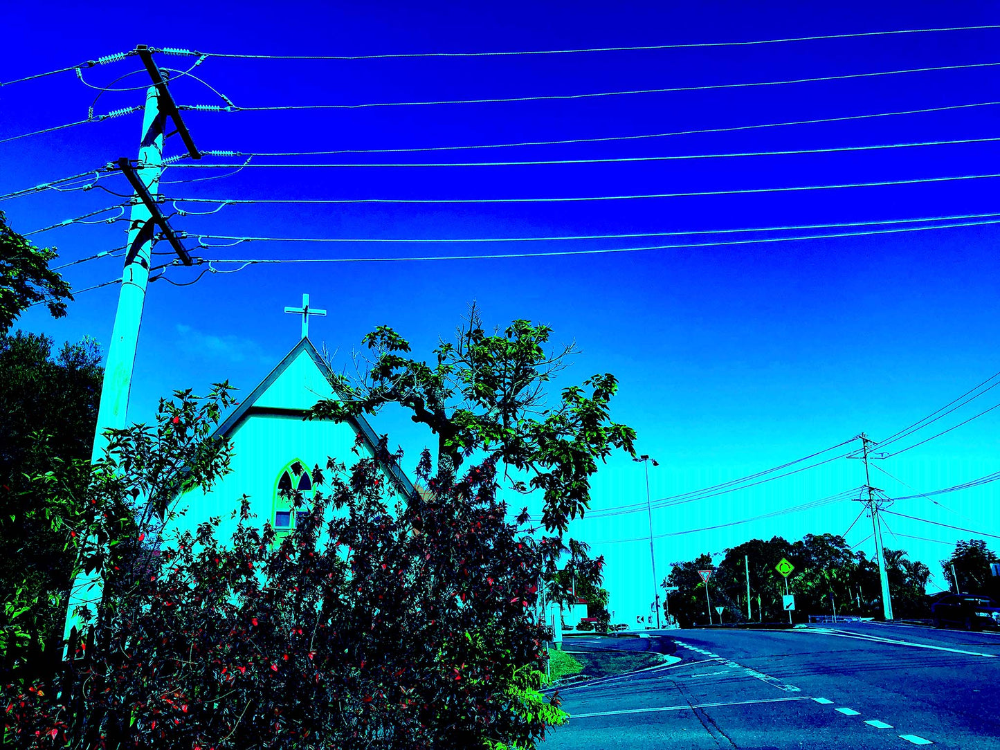 Vivid Country - Murwillumbah - The Daily Drive - Town Church on the Hill - 90x67.5cm Horizontal (#197678v9)