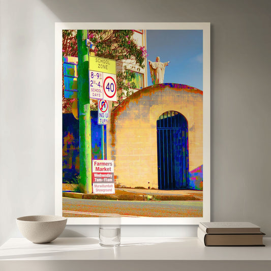 Vivid Country - Murwillumbah - The Daily Drive - Town - Church Corner - 67.5x90cm Vertical (#197664v2F)