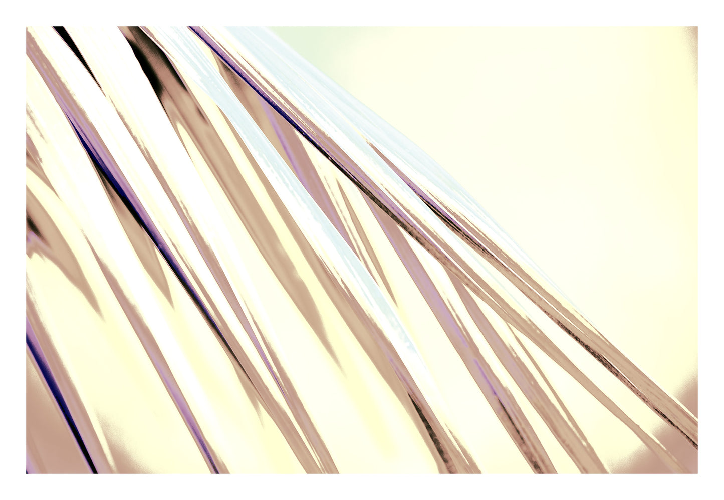 Xtra POP Set - Palm Frond - 190151bv46 - 104x74cm, Abstracted palm frond artwork in soft gold, ivory, and violet hues, with elongated lines evoking gentle movement and a modern, dreamy aesthetic.