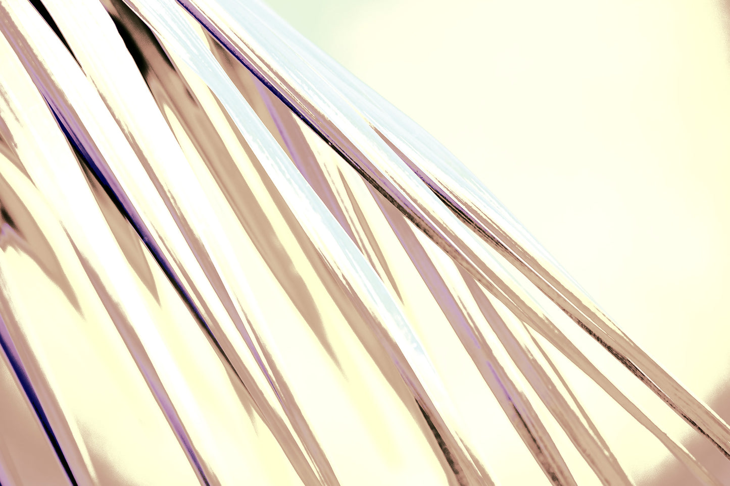 Xtra POP Set - Palm Frond - 190151bv46 - 90x60cm, Abstracted palm frond artwork in soft gold, ivory, and violet hues, with elongated lines evoking gentle movement and a modern, dreamy aesthetic.