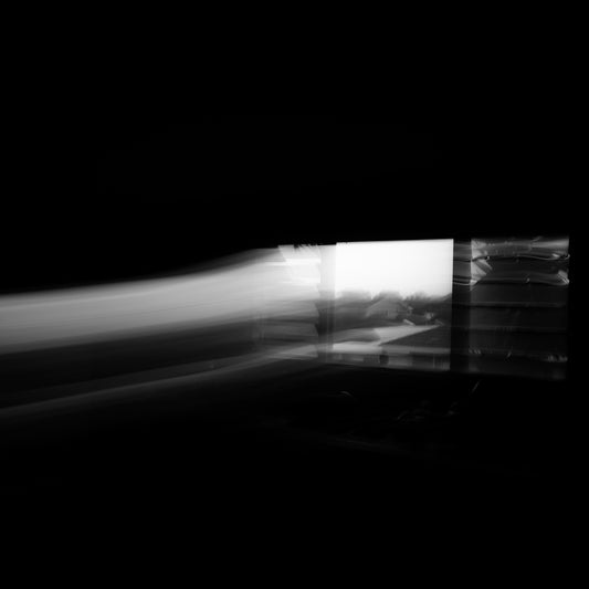 Dancing into the Light 7874 - Close Detail View, expressive black and white artwork featuring light and movement, limited edition fine art print by Raymond Mather, ART1.