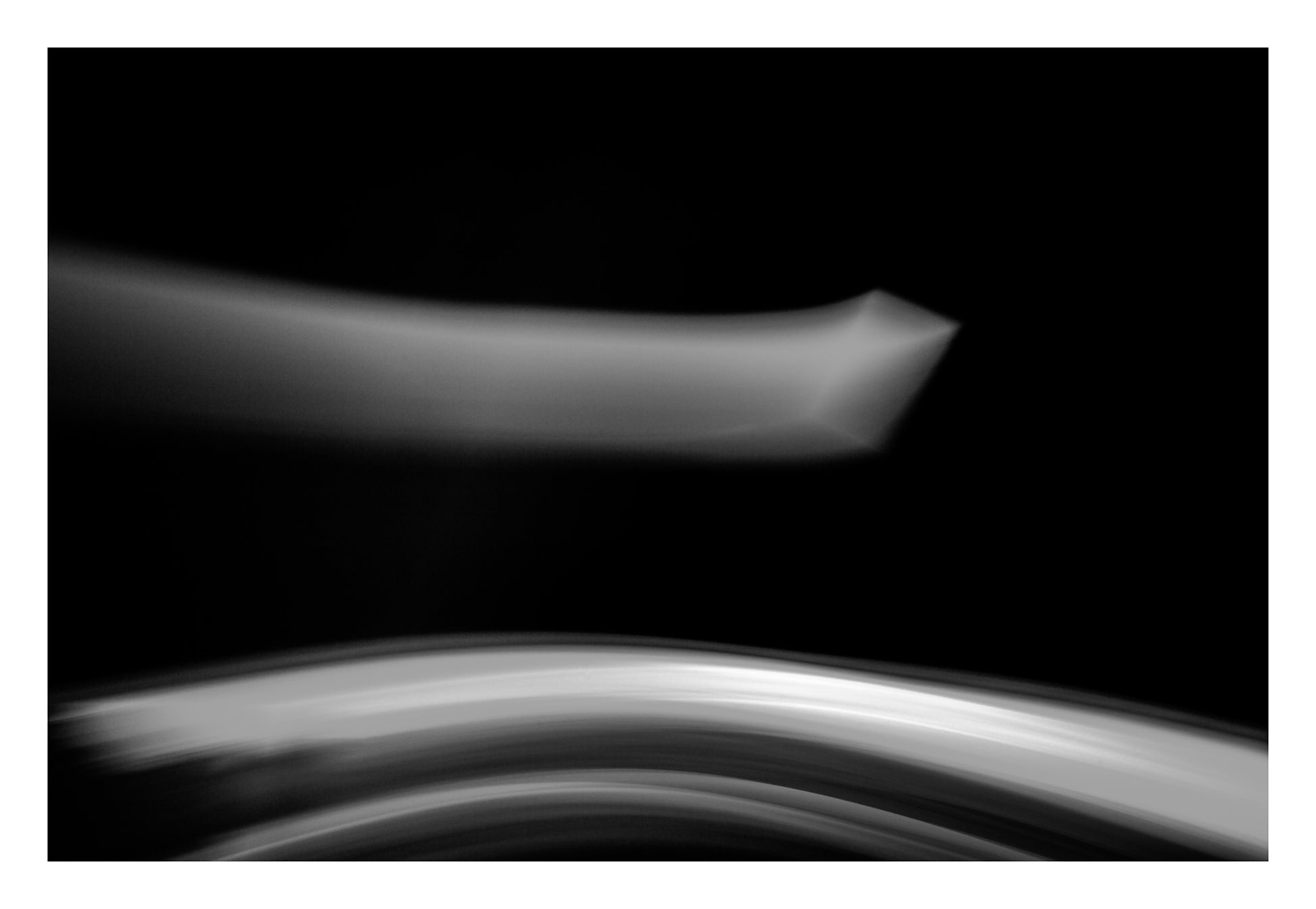 Dancing into the Light 7881v3 - 104x74cm, black and white creative light drawing exploring motion and space, limited edition fine art print by Raymond Mather, ART1.