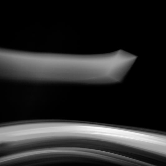 Dancing into the Light 7881v3 - Close Detail View, black and white creative light drawing exploring motion and space, limited edition fine art print by Raymond Mather, ART1.