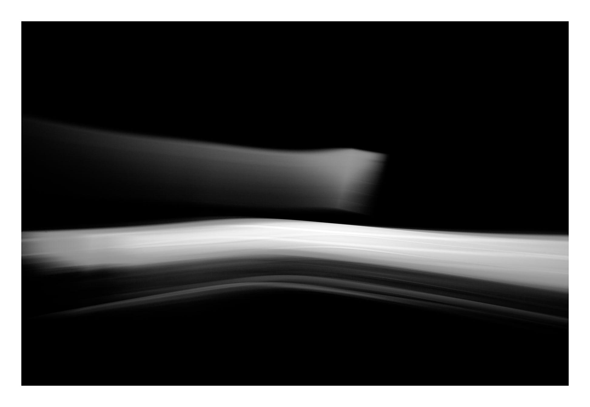 Dancing into the Light 7882v3 - 104x74cm, monochrome light-drawn artwork capturing fluid movement, limited edition fine art by Raymond Mather, ART1.
