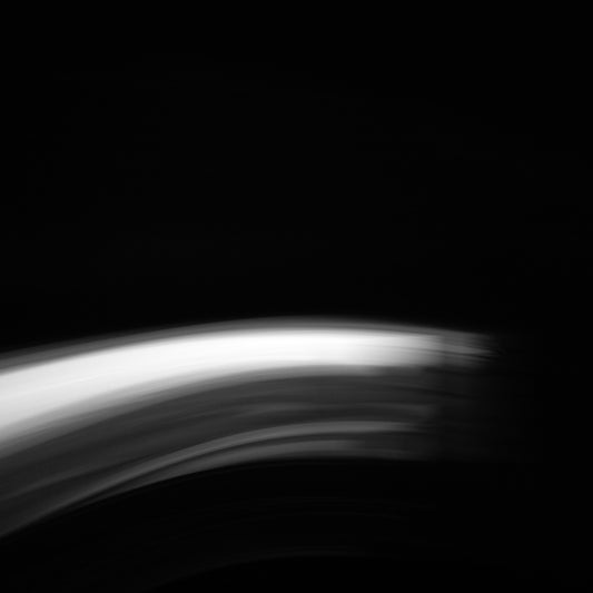 Dancing into the Light 7885v4 - Close Detail View, black and white minimalist coastal photograph with bold wave line, limited edition fine art print by Raymond Mather, ART1 collection.