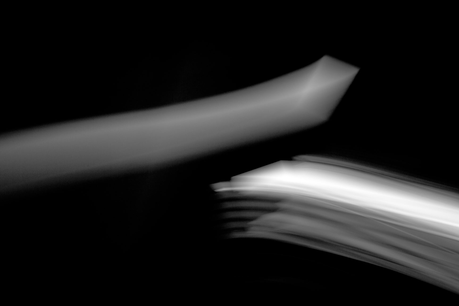 Dancing into the Light 7886v3 - 90x60cm, black and white minimalist coastal photograph with soft horizon glow, limited edition fine art print by Raymond Mather, ART1 collection.