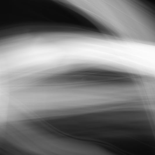 Dancing into the Light 7891 - Close Detail View, black and white abstract light drawing capturing energy and flow, limited edition fine art print by Raymond Mather, ART1.