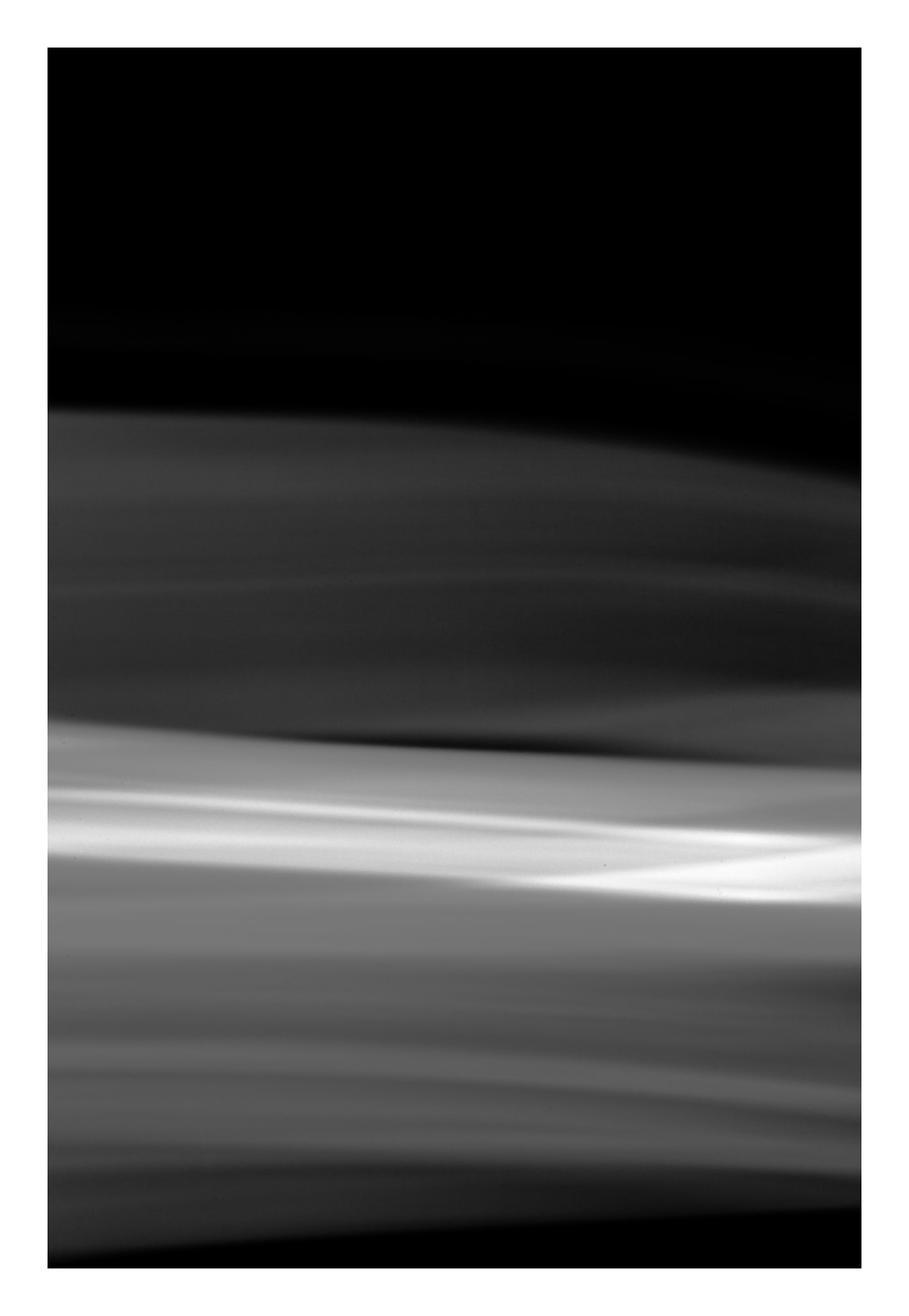 Dancing into the Light 7906v3 - 74x104cm, black and white minimalist light drawing showing motion and energy, fine art limited edition print by Raymond Mather, ART1.