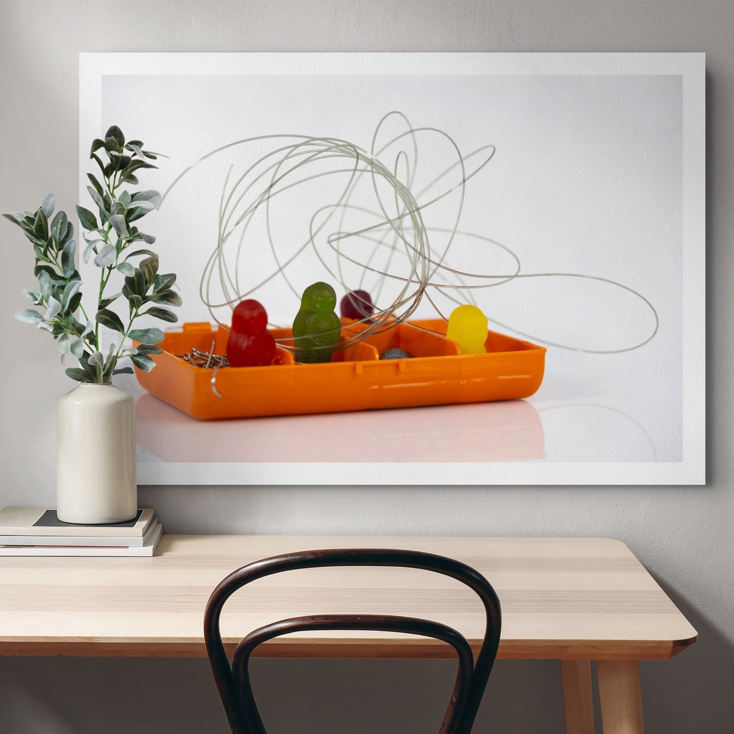 Hook, Line and Sinker - 266962v1 displayed as a large horizontal photographic artwork above a pale timber desk and chair.