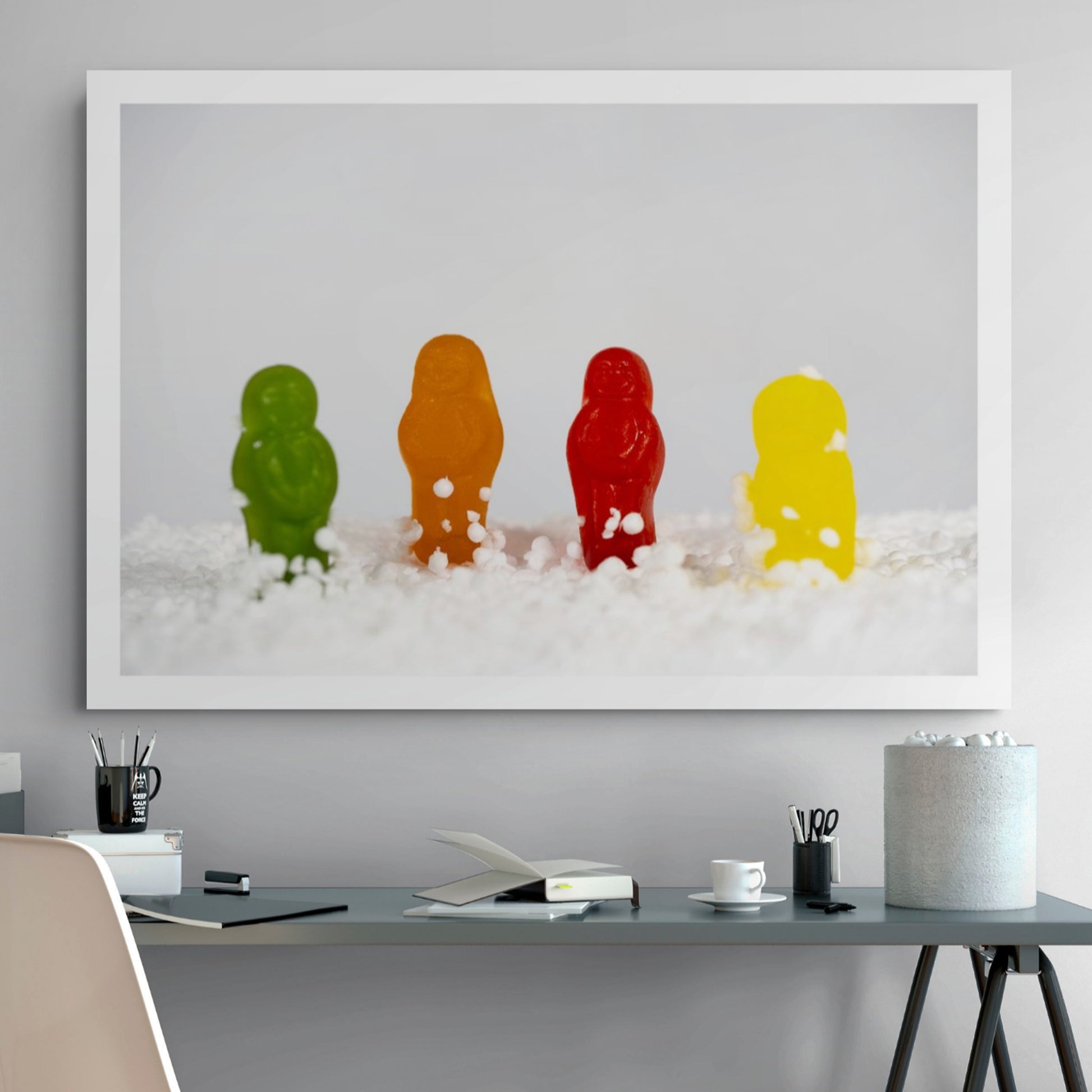 Snow Babes - 267029v1 by Raymond Mather displayed in a contemporary interior.