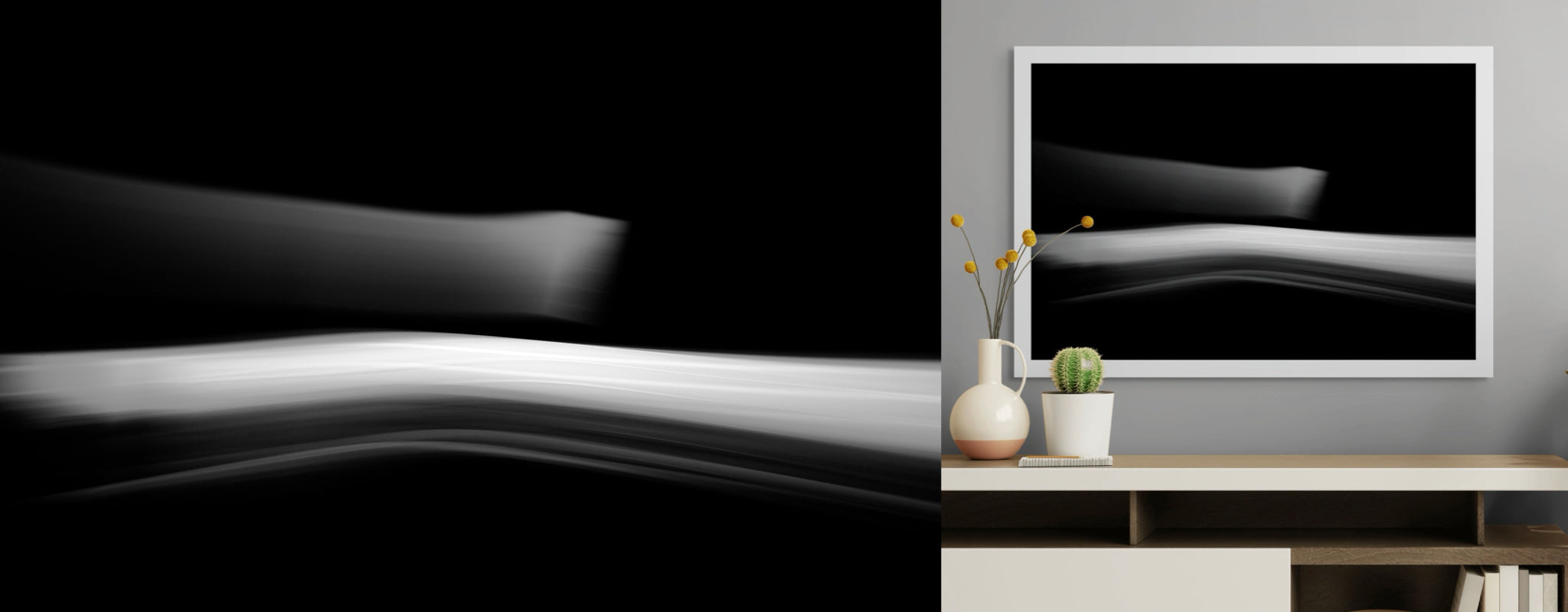 ART1 for collectors, wall art in room view context situation, artwork by photographer Raymond Mather