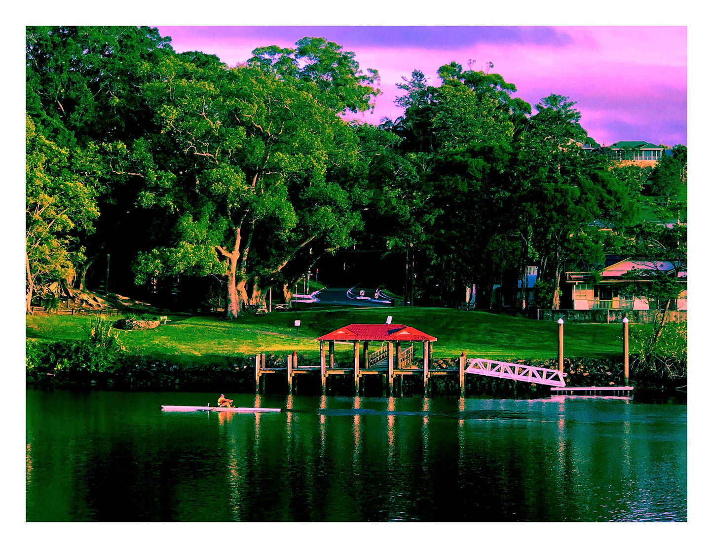 Vivid Country - Murwillumbah - The Daily Drive - River Jetty Rower - 90x67.5cm Horizontal (#197810v13)