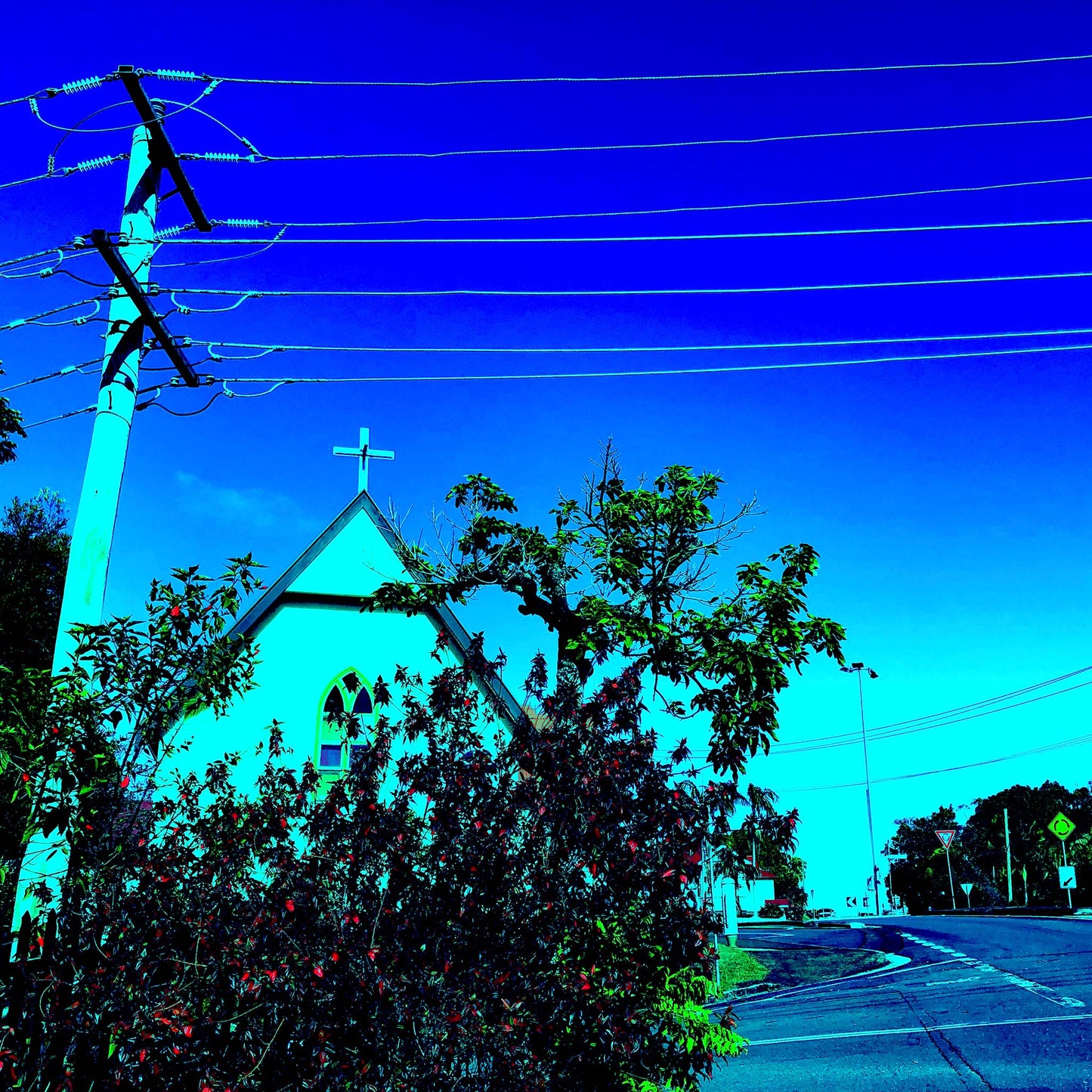Vivid Country - Murwillumbah - The Daily Drive - Town Church on the Hill - 90x67.5cm Horizontal (#197678v9)