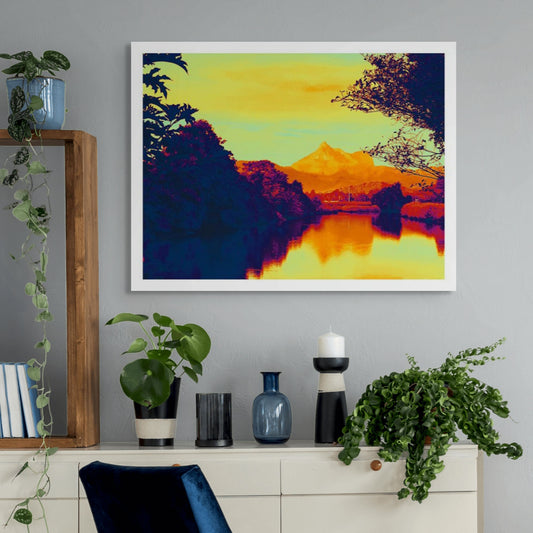 Vivid Country - Murwillumbah - The Daily Drive - Wollumbin Reflection - 90x67.5cm  Horizontal (#197905v5b)