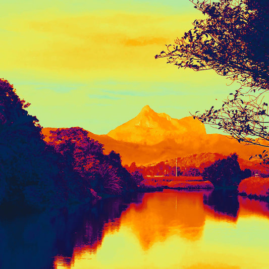 Vivid Country - Murwillumbah - The Daily Drive - Wollumbin Reflection - 90x67.5cm  Horizontal (#197905v5b)