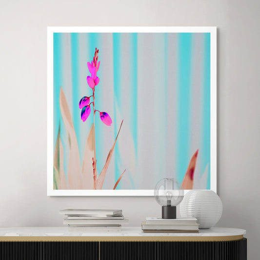 POP Collection - Flowers in the Garden - 8657v57a - Room View, stylised garden flowers fine art print with soft pastel tones and elegant form, limited edition by Raymond Mather, ART1.