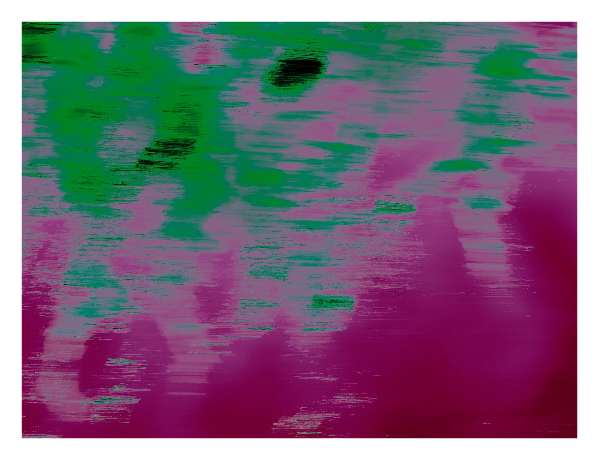 Xtra POP Set - Global Roaming - Oceanic Markings - Coral Sea - 140059v12 - 104x81.5cm, Abstract ocean-inspired artwork with vibrant magenta and green textural brushstrokes. Limited edition fine art print.