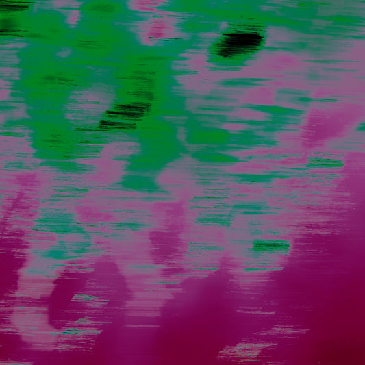 Xtra POP Set - Global Roaming - Oceanic Markings - Coral Sea - 140059v12 - Close Detail View, Abstract ocean-inspired artwork with vibrant magenta and green textural brushstrokes. Limited edition fine art print.