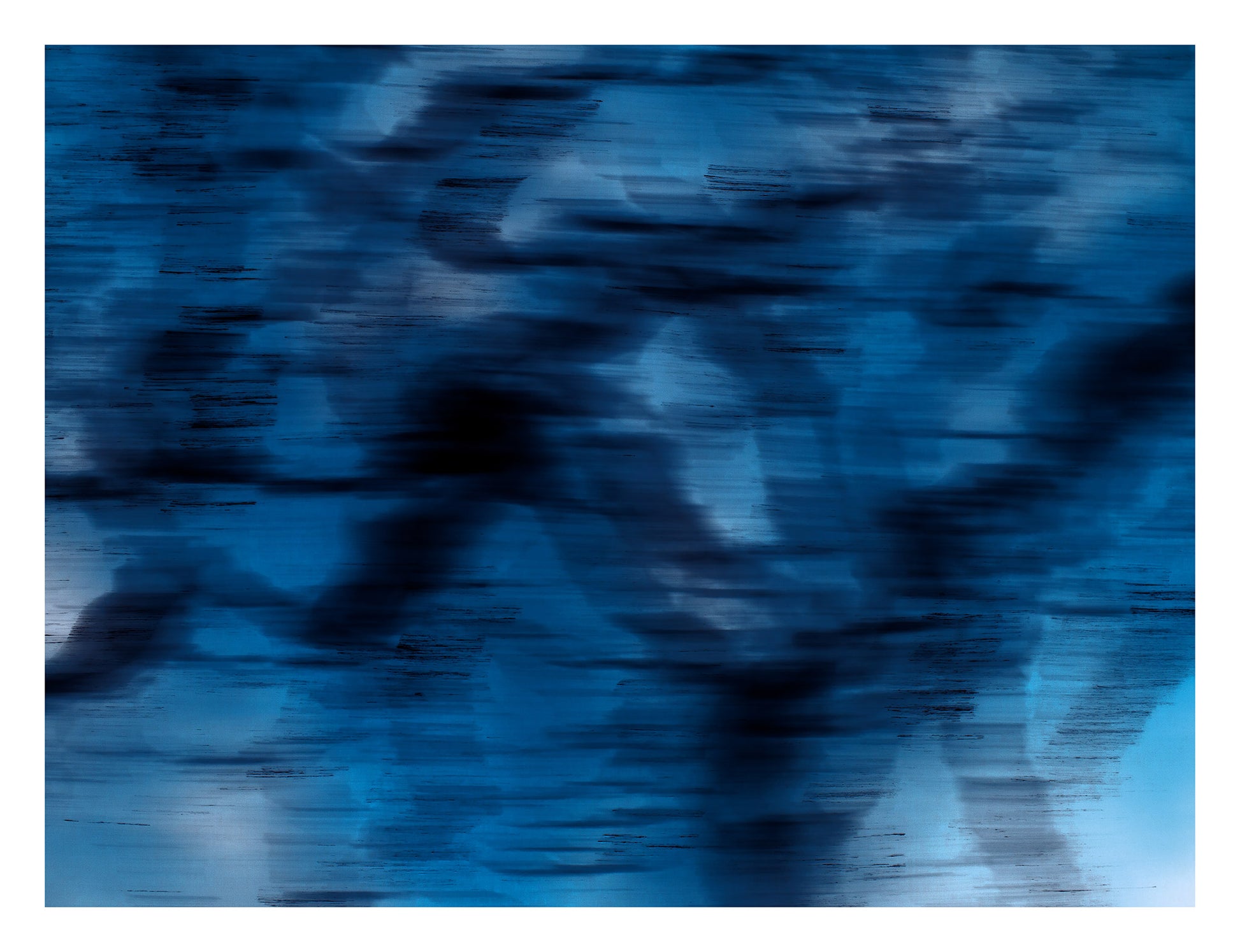 Xtra POP Set - Global Roaming - Oceanic Markings - Coral Sea - 140066v16 - 104x81.5cm, Abstract marine-inspired artwork with deep blue and black fluid textures. Limited edition fine art print.