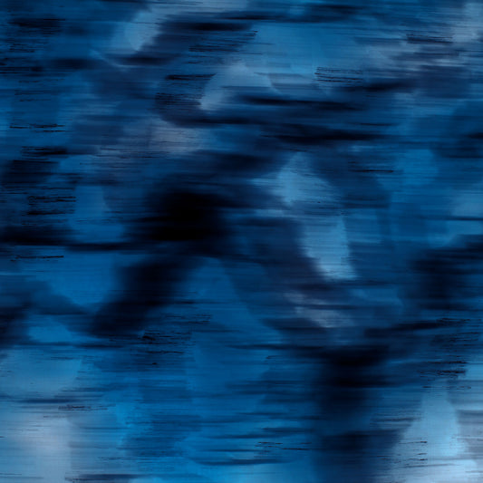 Xtra POP Set - Global Roaming - Oceanic Markings - Coral Sea - 140066v16 - Close Detail View, Abstract marine-inspired artwork with deep blue and black fluid textures. Limited edition fine art print.