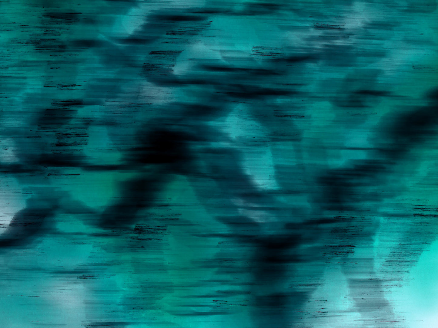 Xtra POP Set - Global Roaming - Oceanic Markings - Coral Sea - 140066v17 - 90x67.5cm, Abstract seascape-inspired print in teal and dark tones, evoking fluid underwater movement. Limited edition.