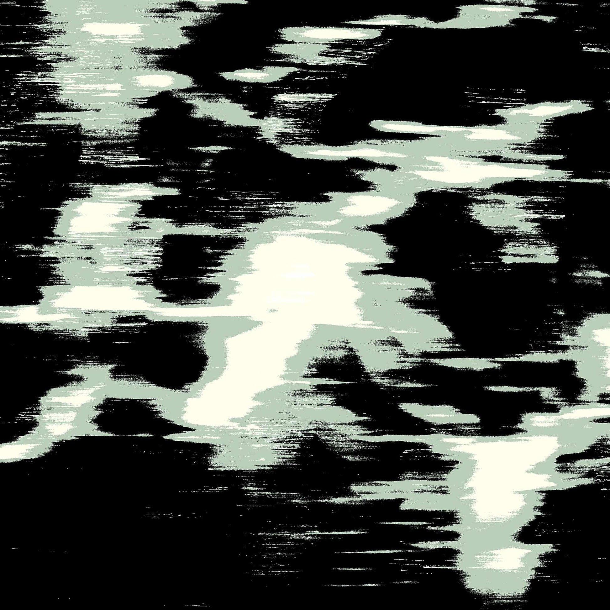 Xtra POP Set - Global Roaming - Oceanic Markings - Coral Sea - 140066v38 - Close Detail View, Abstract artwork with pale green and black high-contrast patterns suggesting sonar or phosphorescent ocean trails. Limited edition.