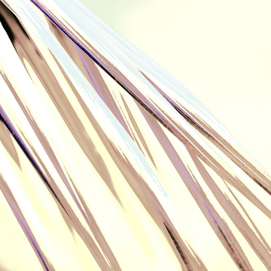 Xtra POP Set - Palm Frond - 190151bv46 - Close Detail View, Abstracted palm frond artwork in soft gold, ivory, and violet hues, with elongated lines evoking gentle movement and a modern, dreamy aesthetic.